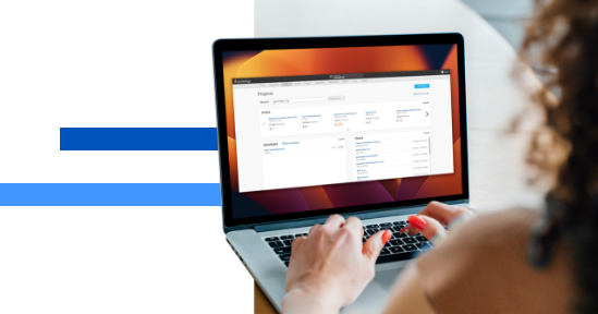Photo of a woman using Anthology Baseline on her laptop